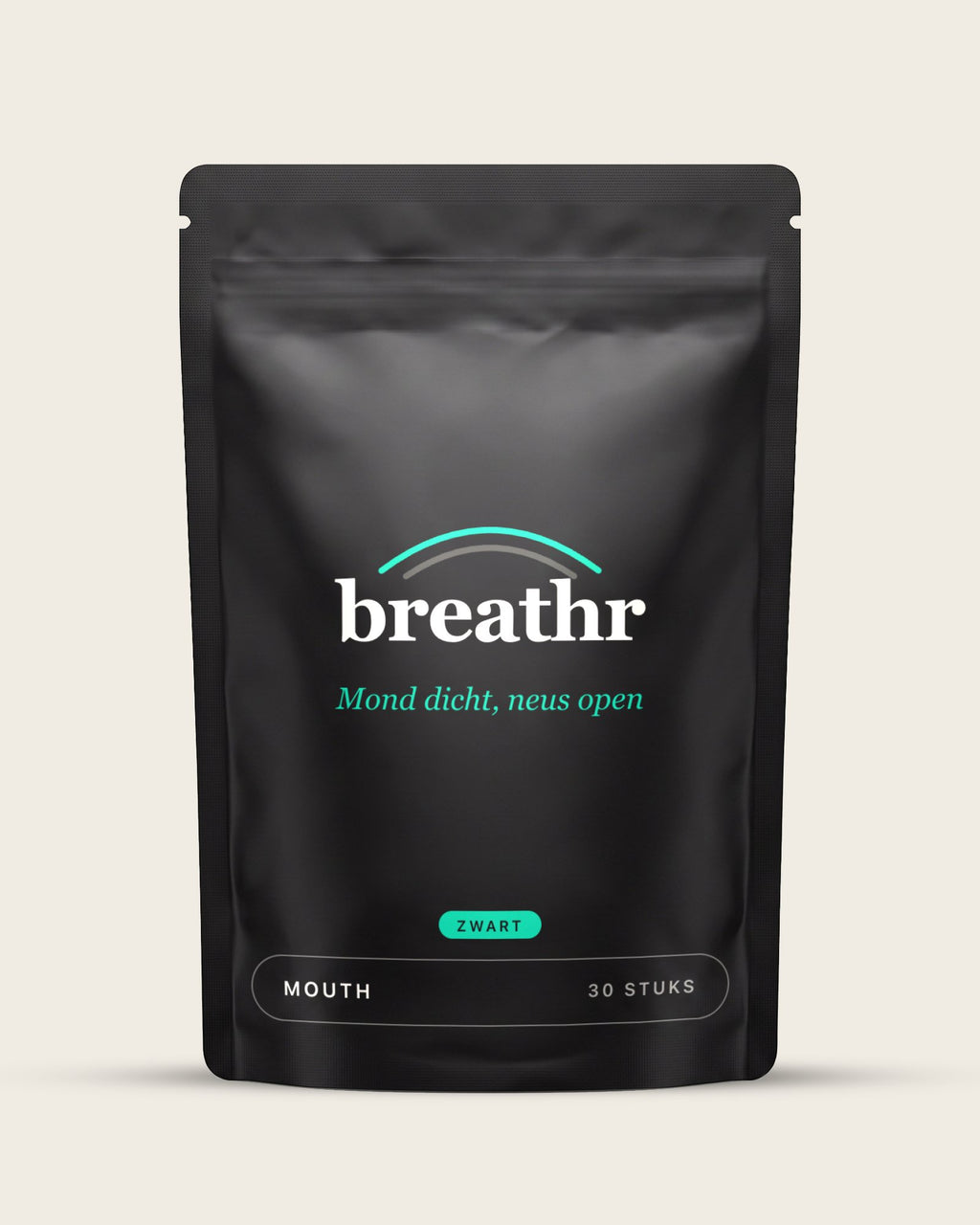 Breathr Mondtape Zwart, zakje met 30 stuks