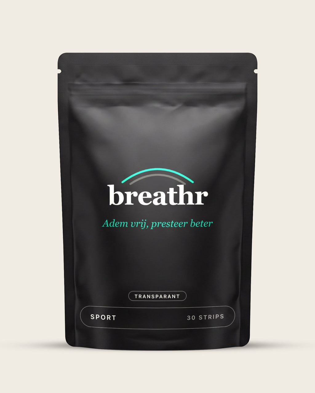 Breathr Sport Neusstrips Transparant, zakje met 30 strips