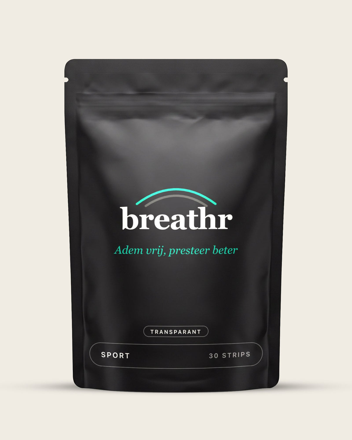 Breathr Sport Neusstrips Transparant, zakje met 30 strips